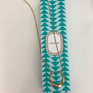 Stella & Dot Horn Pendant Necklace-gold